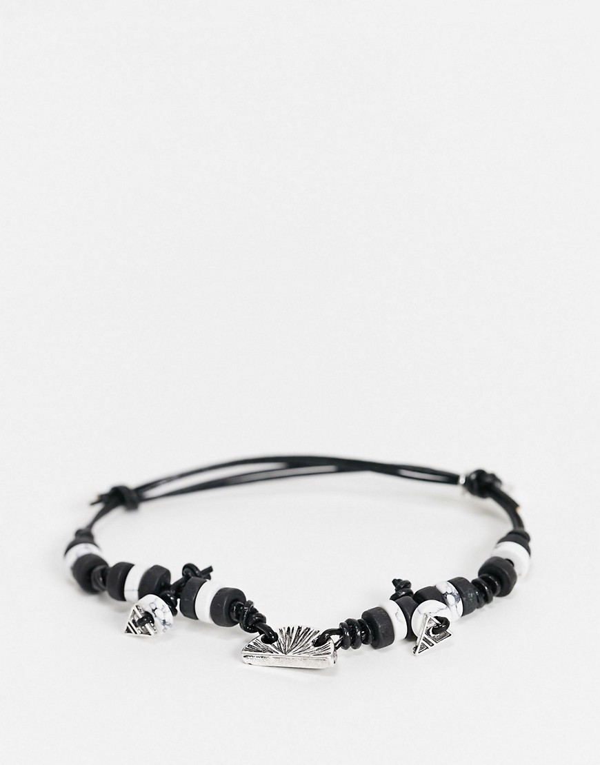 Classics 77 cord and bead bracelet in black