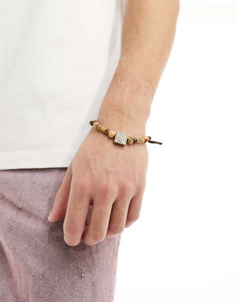 Men s Bracelets Leather Gold Bracelets for Men ASOS