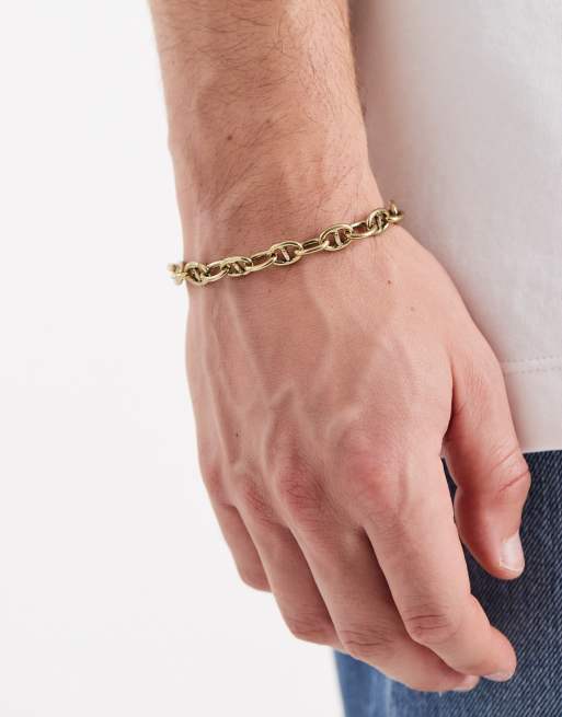 Classics 77 detailed chain link bracelet in vintage gold tone