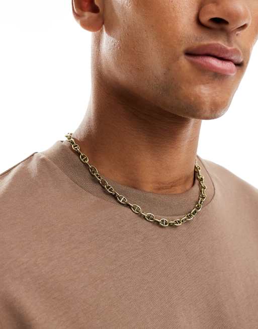 Classics 77 detailed chain link necklace in vintage gold