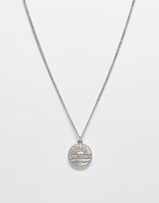 Silver disc on sale pendant necklace