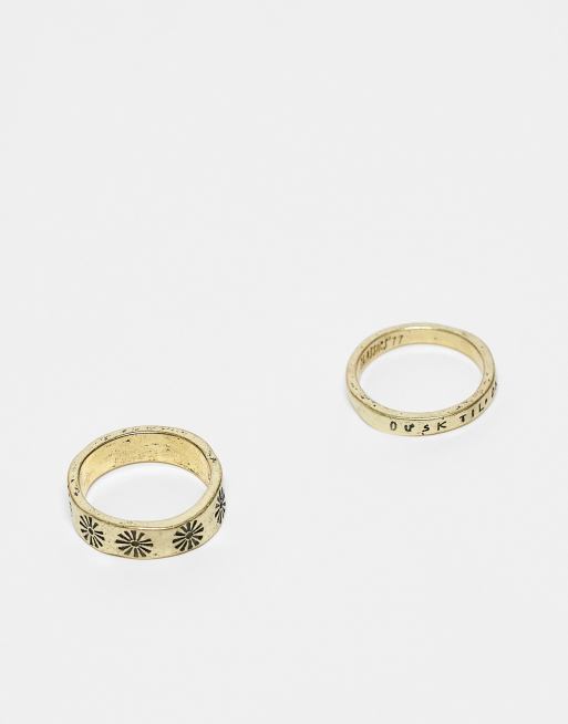 Classics 77 Dusk Til Dawn Set di anelli color oro ASOS