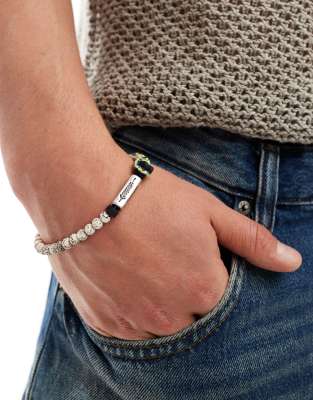 Classics 77 Classics 77 earthland bead and cord bracelet in cream-White
