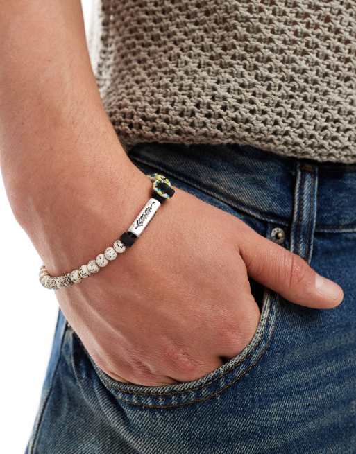 Classics 77 - Earthland - Bracciale con perline color crema e corda