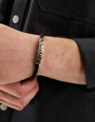 Classics 77 elemental enamel id cord bracelet in black - ASOS Price Checker