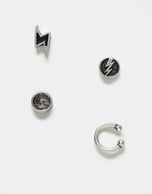 elemental stud earrings multipack in silver