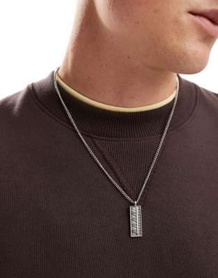 elements bar pendant necklace in silver