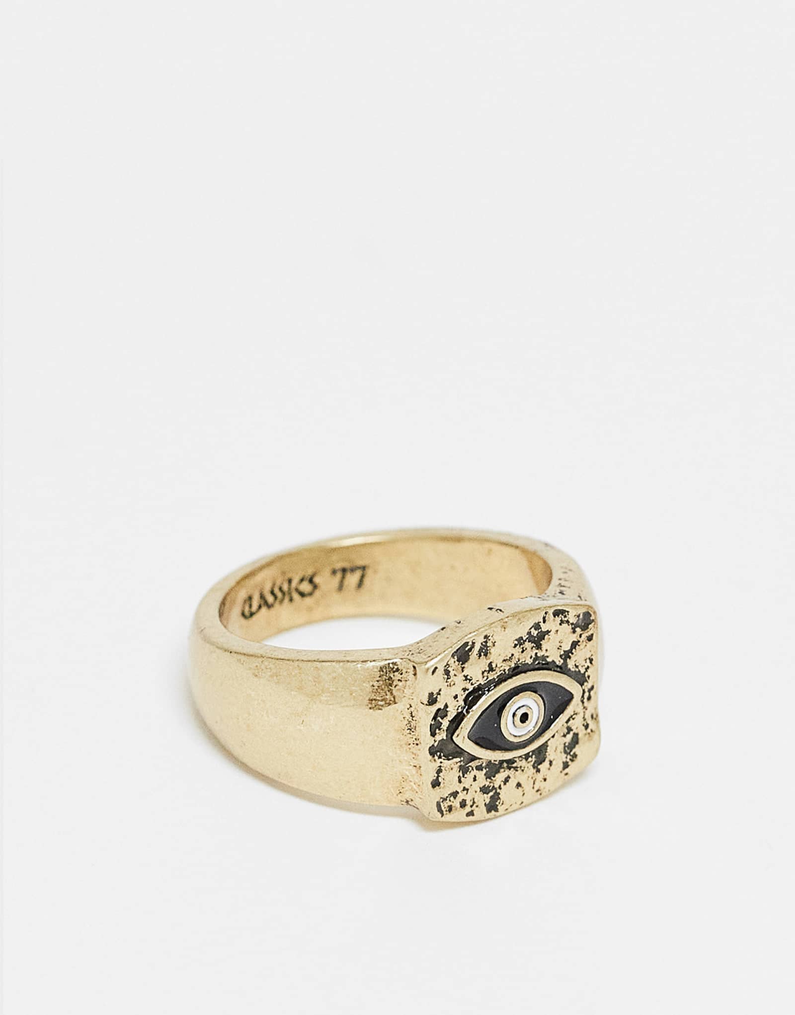 Классическое кольцо с печаткой в форме квадрата для глаз 77 пробы из золота