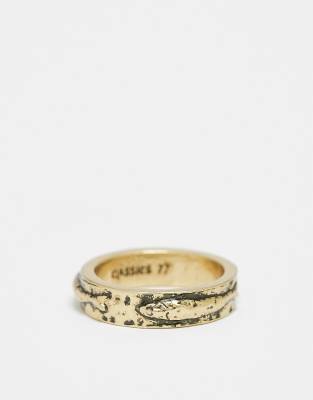 Classics 77 Classics 77 fish engraved band ring in vintage gold