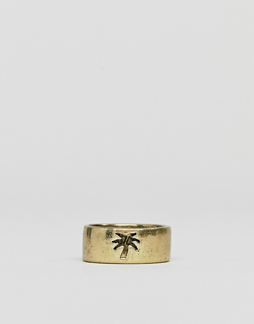 Classics 77 gold palm tree band ring