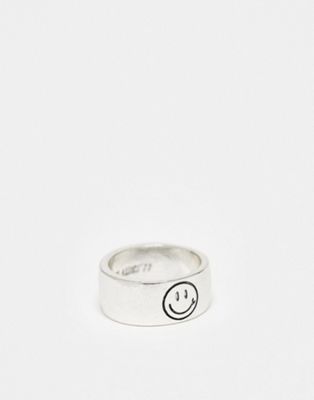Classics 77 happy face band ring in silver