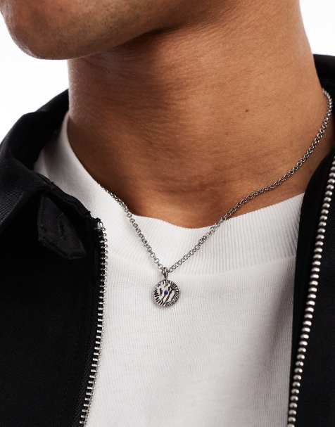 Classics 77 - Ketting met munthangertje met steentje in zilver - view 1