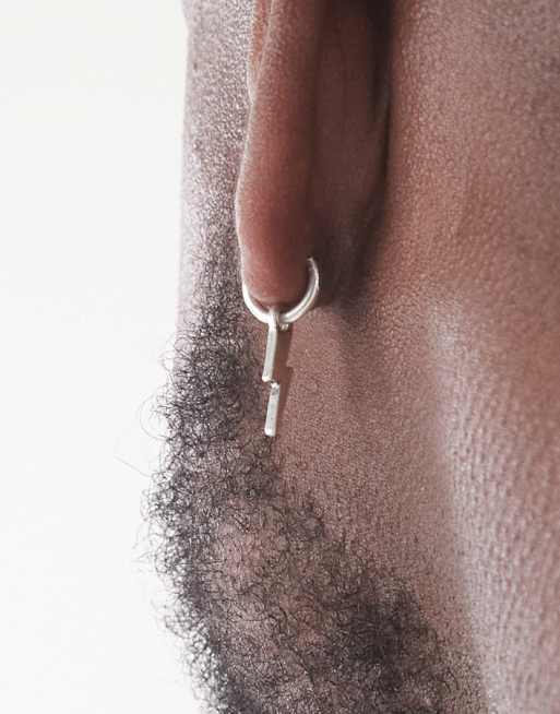 Classics 77 lightning bolt huggie hoop earrings in silver tone ASOS