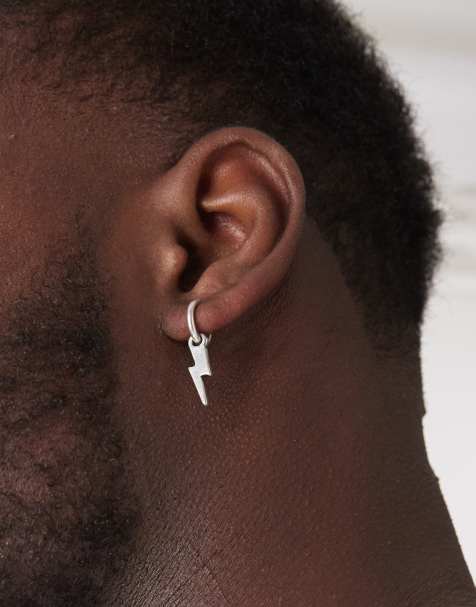 Classics 77 lightning bolt huggie hoop earrings  in silver - view 1
