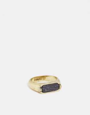 Classics 77 marble signet ring in gold - ASOS Price Checker