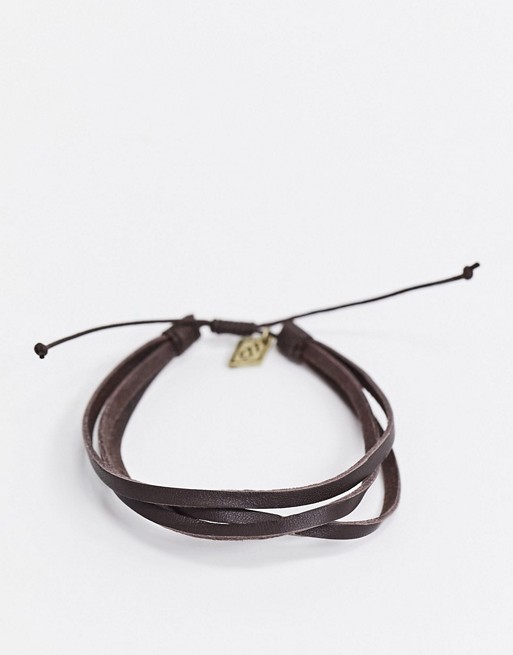 Classics 77 multi strand leather bracelet in brown