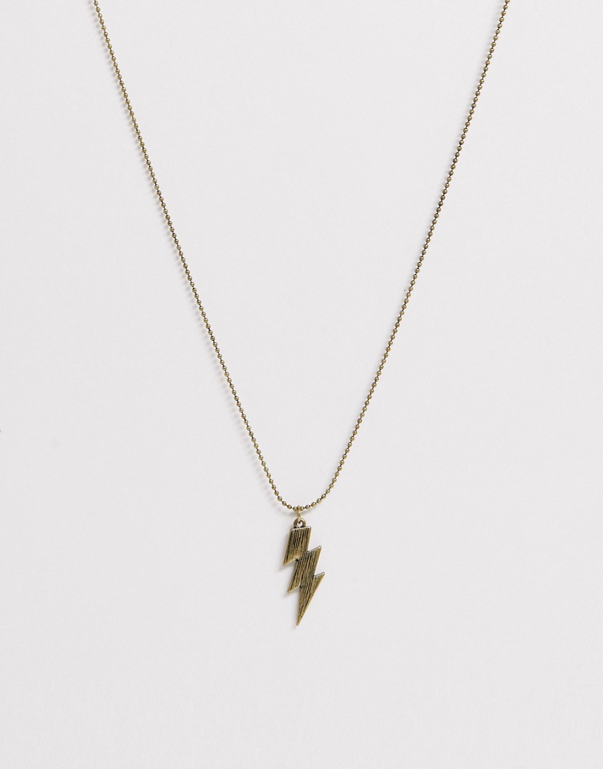 Classics 77 neck chain with lightning bolt pendant in gold