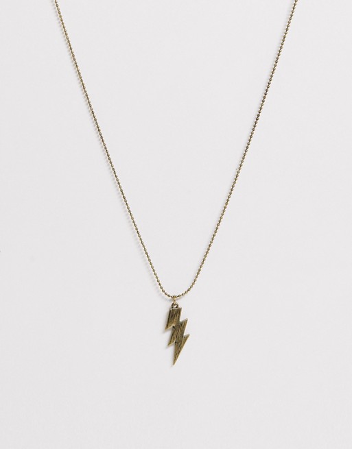 Classics 77 neck chain with lightning bolt pendant in gold