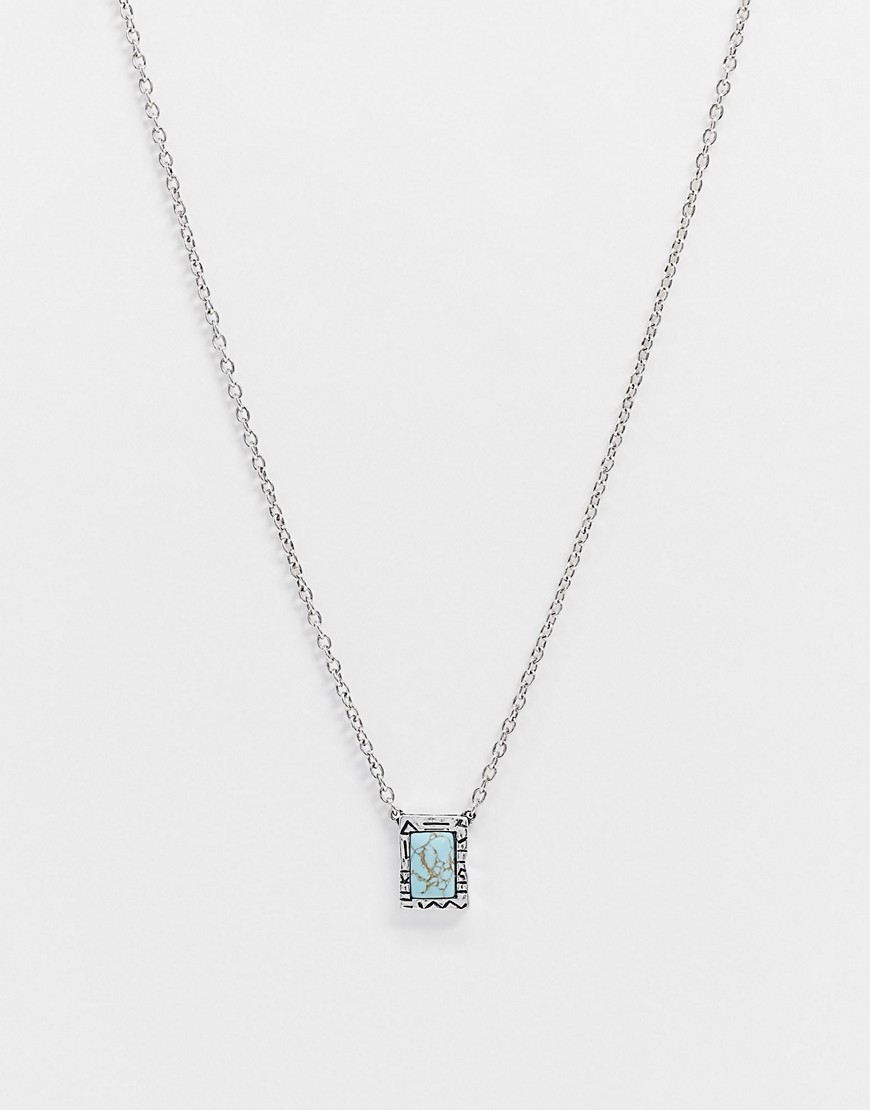 Classics 77 neckchain in silver with turquoise composite charm