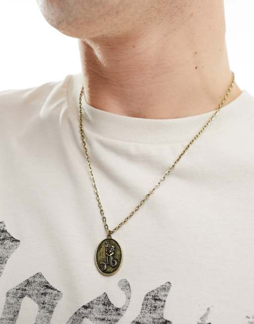 Coin pendant deals necklace men