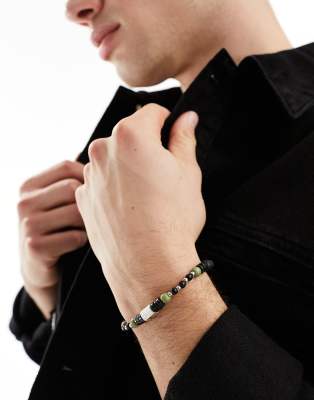 Classics 77 Classics 77 palm hulu beaded bracelet in black