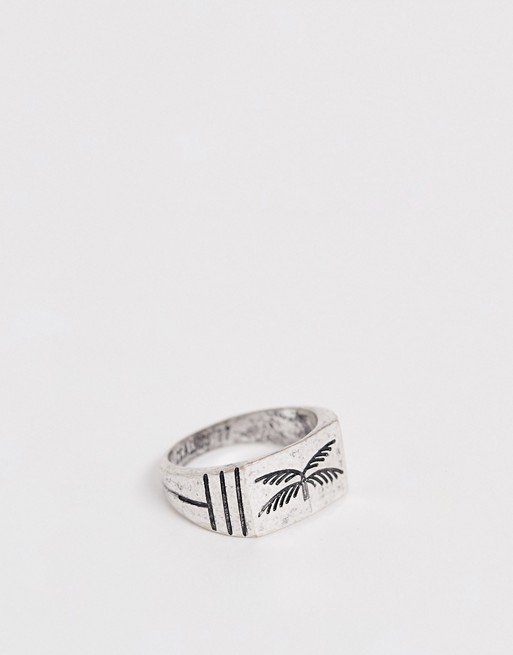Classics 77 palm tree signet ring in silver