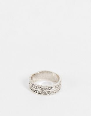Classics 77 pattern band ring in silver