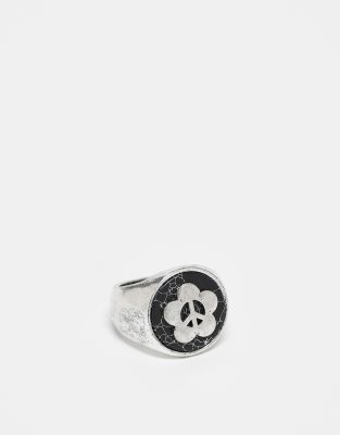 Classics 77 Classics 77 peace of mind semi precious stone signet ring in silver