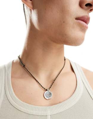 Classics 77 - Pendente diviso color argento con sole e luna