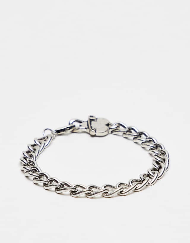 Classics 77 pierced heart curb bracelet in silver