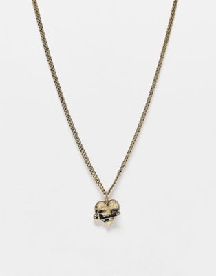 Classics 77 pierced heart pendant necklace in gold - ASOS Price Checker