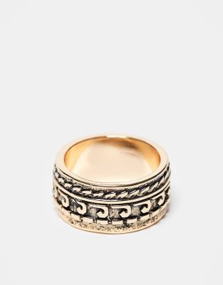 Quetzalcoatl band ring in gold