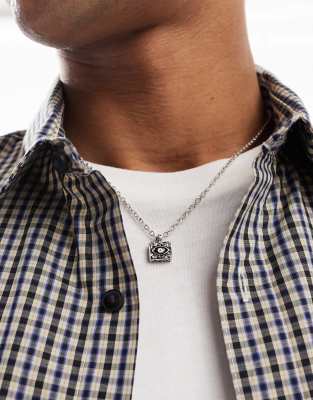 Classics 77 Rectangle Eye Pendant Necklace In Silver