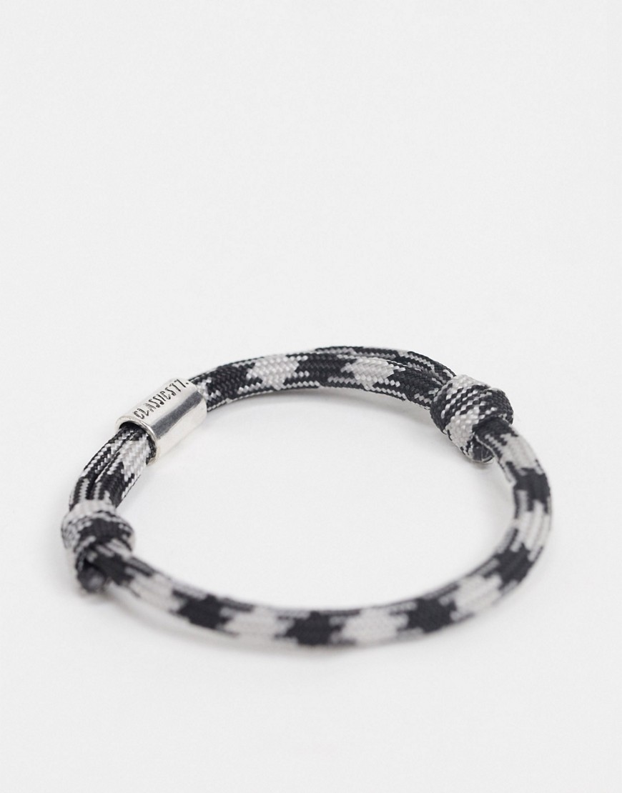 rope bracelet in black and grey