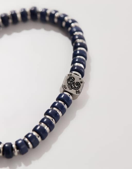 Classics 77 scorpion beaded bracelet in blue and silver, 2 of 3