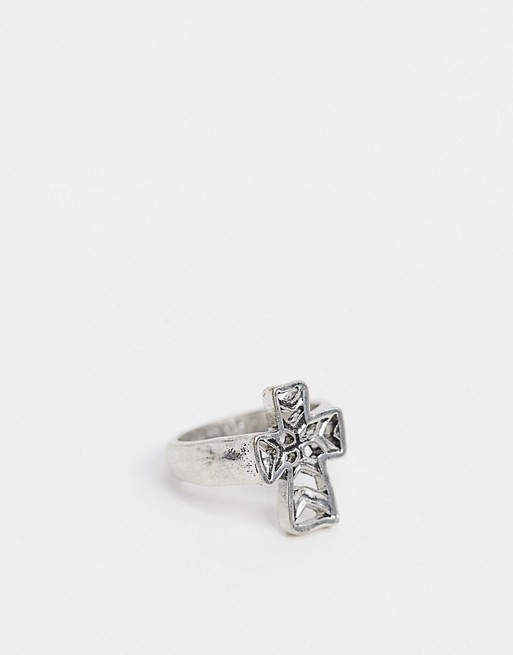 Classics 77 silver ring with cut out cross design
