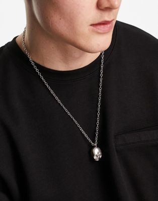 Classics 77 skull pendant necklace in silver - ASOS Price Checker