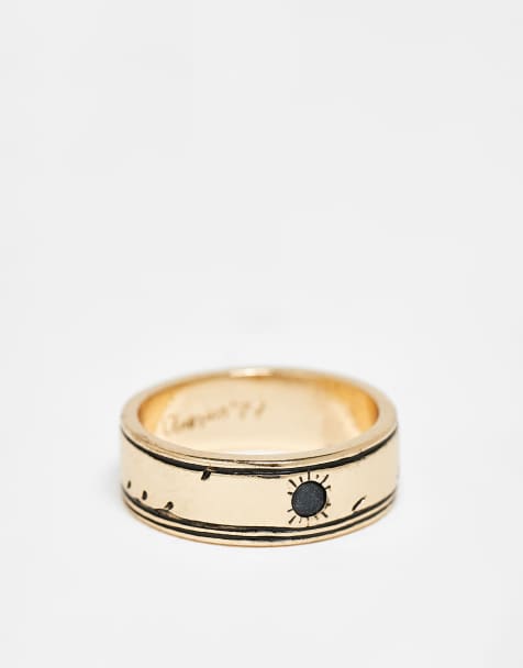 Classics 77 stone and palm band ring in vintage gold - view 1