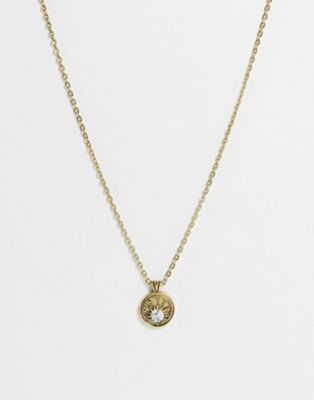Classics 77 stone sun pendant necklace in gold