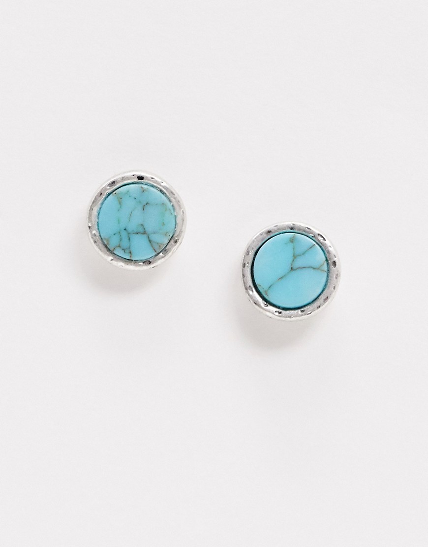 Classics 77 stud earrings in silver with marble design-Multi