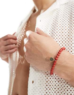 Classics 77 Classics 77 sun and moon beaded bracelet in red