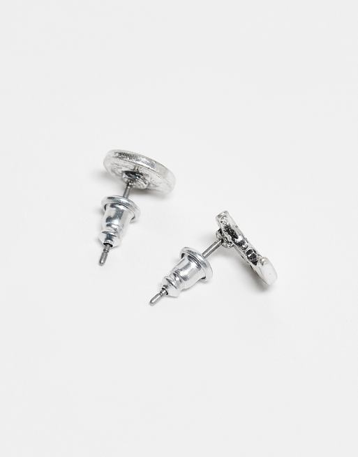 Classics 77 sun and moon stud earrings in silver, 3 of 4