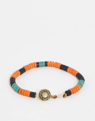 Classics 77 sun coin beaded bracelet in orange - ASOS Price Checker