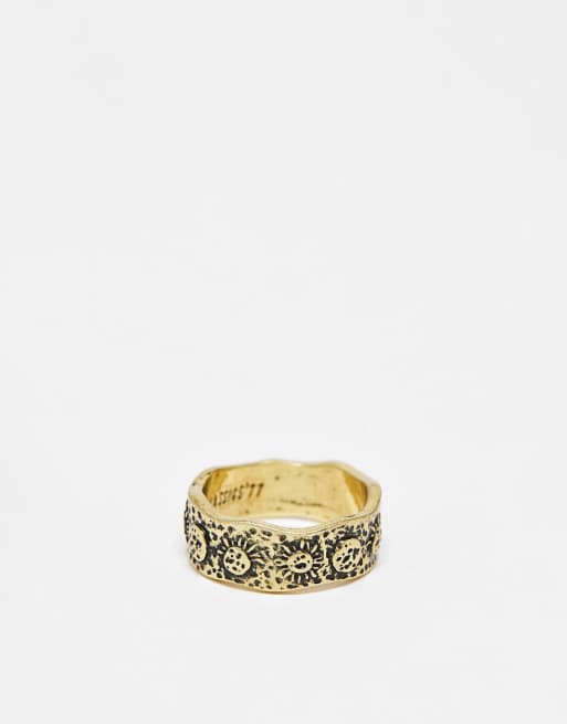 Classics 77 sun phase band ring in gold 