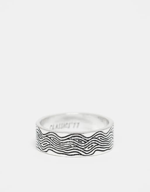 Classics 77 wave engraved band ring in silver tone