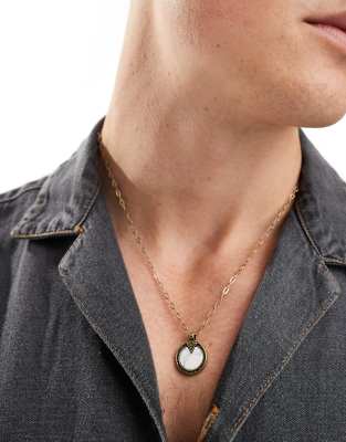 Classics 77 Classics 77 white stone pendant necklace in gold