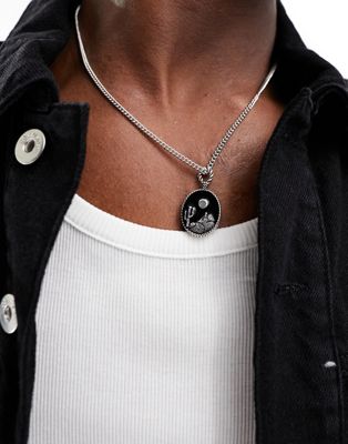 Classics 77 wild and wanted on the road pendant necklace in silver  - ASOS Price Checker