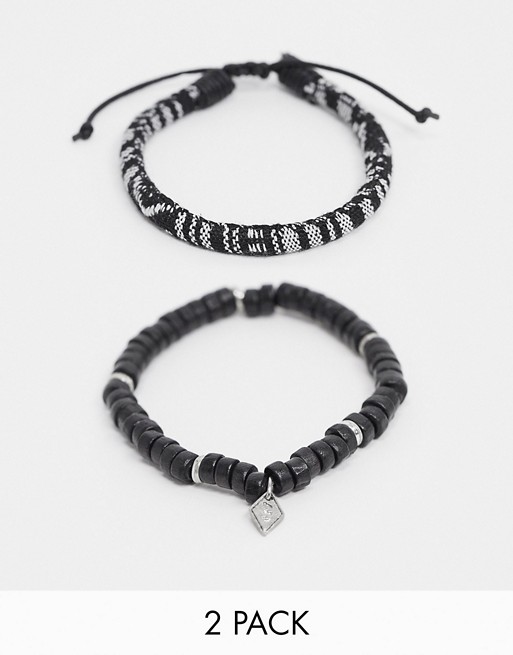 Classics 77 woven bracelet in multipack in black