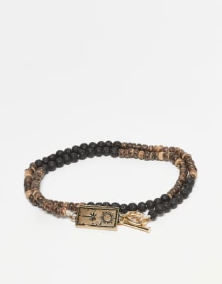 Classics 77 - Lot de 2 bracelets à perles - Noir et marron