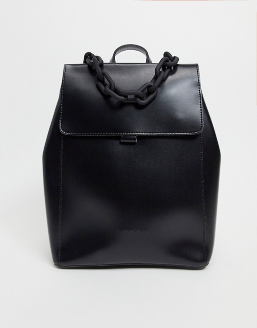 Claudia Canova backpack with chunky chain in black
